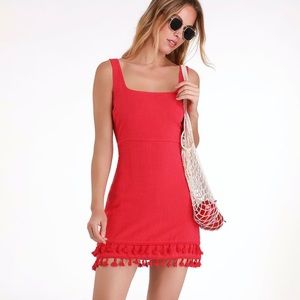 red tassel dress